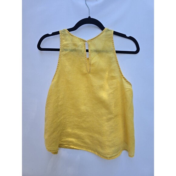 Anthropologie Maeve Linen Swing Tank Top Bright Yellow  Sleeveless Sunshine S - Picture 5 of 6